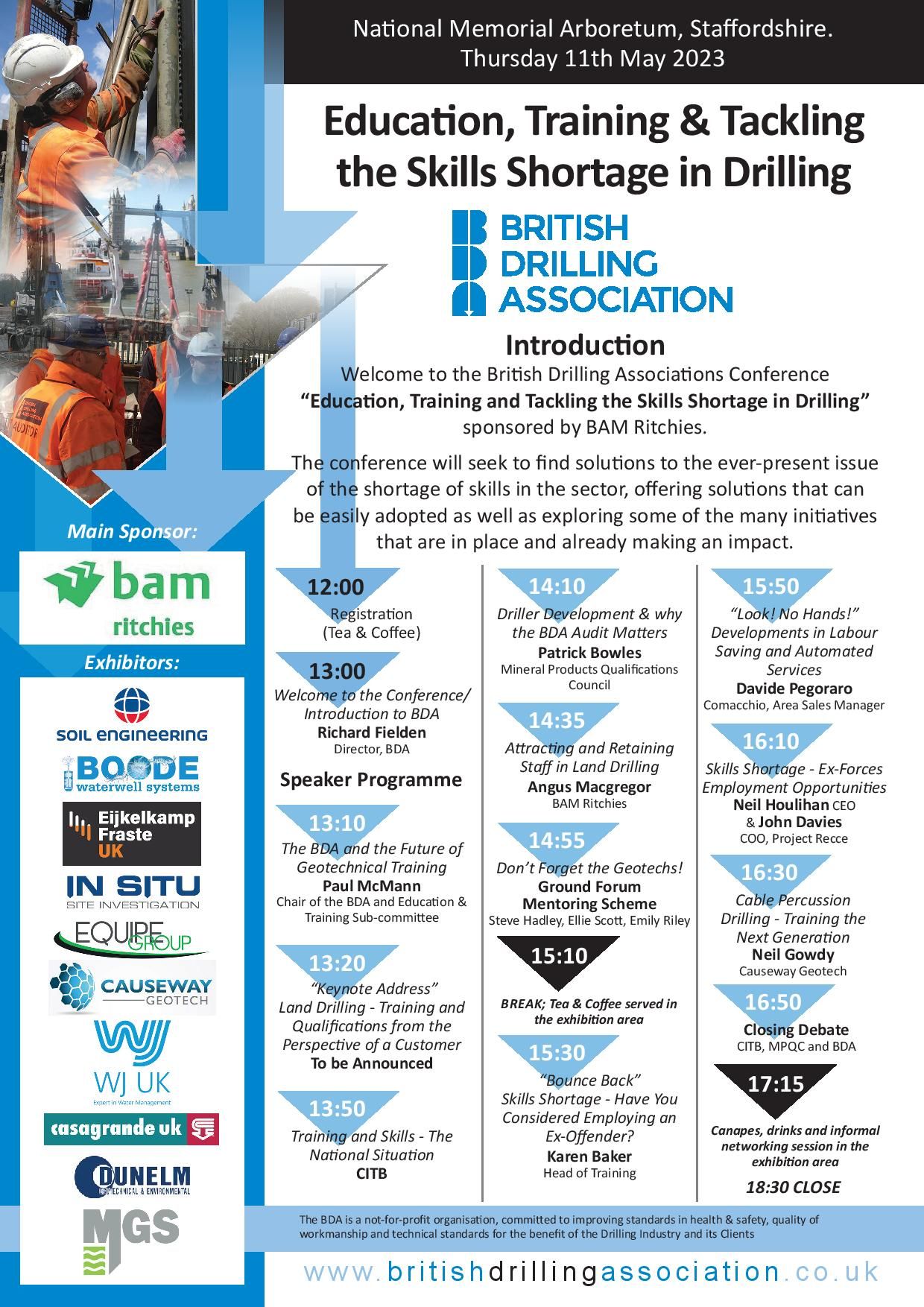 BDA Conference May 2023 Exhibitors Announced British Drilling